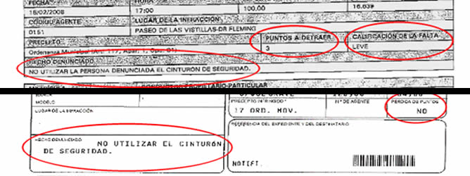 El montaje muestra el distinto criterio a la hora de sancionar las infracciones al volante El montaje muestra el distinto criterio a la hora de sancionar las infracciones al volante