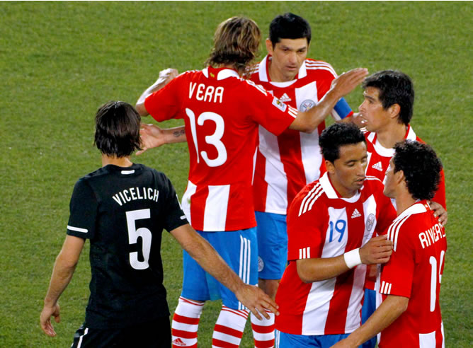 Paraguay celebra su pase a Octavos de final Paraguay celebra su pase a Octavos de final