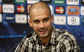 Guardiola, durante la rueda de prensa Guardiola, durante la rueda de prensa