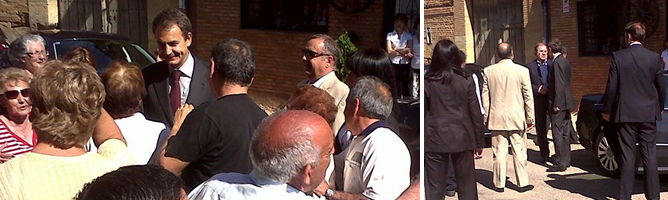 Zapatero y Herrera, tras su almuerzo en un mesón de Castroverde Zapatero y Herrera, tras su almuerzo en un mesón de Castroverde