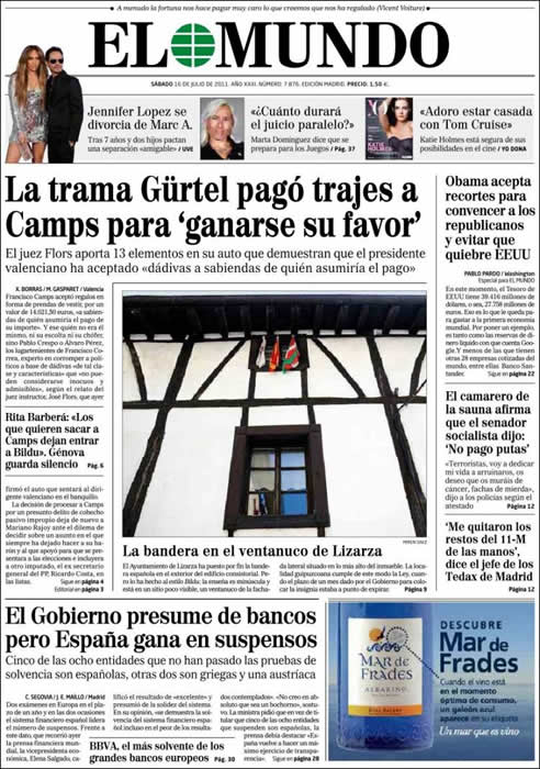 Los diarios recogen la decisión judicial contra Francisco Camps Los diarios recogen la decisión judicial contra Francisco Camps