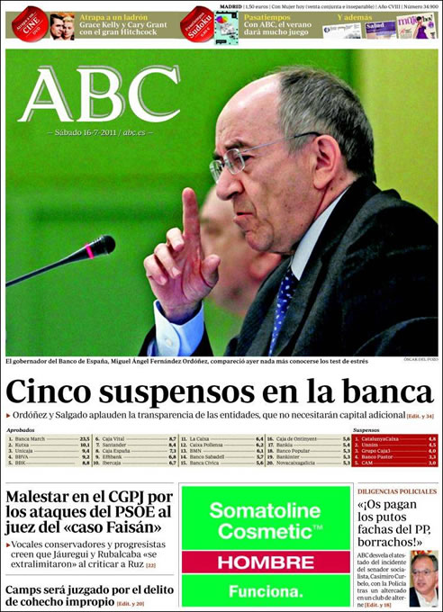 Los diarios recogen la decisión judicial contra Francisco Camps Los diarios recogen la decisión judicial contra Francisco Camps