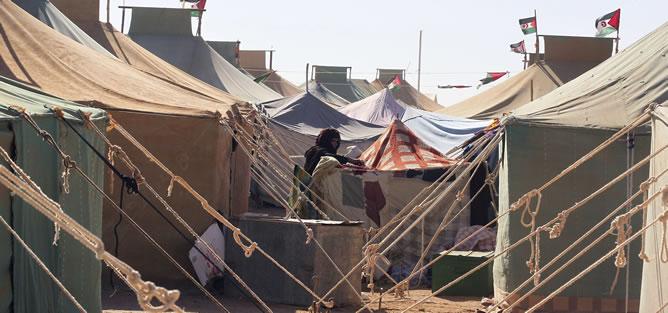 Campo de refugiados saharauis en Tifariti, en el Sahara Occidental Campo de refugiados saharauis en Tifariti, en el Sahara Occidental