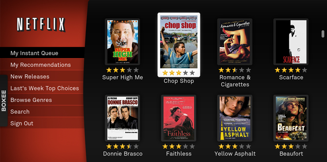 Una de las aplicaciones de Netflix, en la pantalla de un televisor, tras su llegada a México Una de las aplicaciones de Netflix, en la pantalla de un televisor, tras su llegada a México