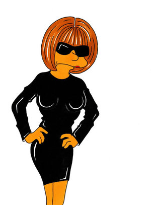 Caricatura de la editora de la revista "Vogue" Anna Wintour realizada por el artista Alexsandro Palombo Caricatura de la editora de la revista "Vogue" Anna Wintour realizada por el artista Alexsandro Palombo