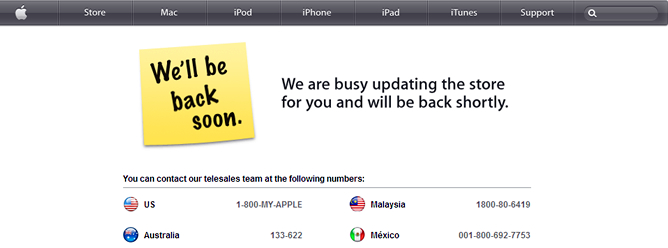 La tienda 'online' de Apple, cerrada antes de la presentación del nuevo iPad La tienda 'online' de Apple, cerrada antes de la presentación del nuevo iPad