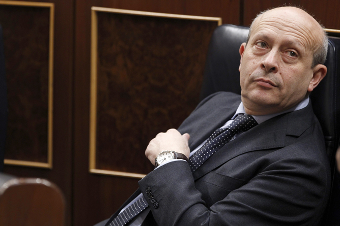 José Ignacio Wert, durante una sesión de control en el Congreso de los Diputados José Ignacio Wert, durante una sesión de control en el Congreso de los Diputados