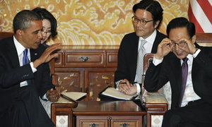 Obama, con el presidente de Corea del Sur, Lee Myung-Bak Obama, con el presidente de Corea del Sur, Lee Myung-Bak