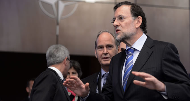Rajoy, a su llegada a la reunión de la cumbre de la OTAN celebrada en Chicago Rajoy, a su llegada a la reunión de la cumbre de la OTAN celebrada en Chicago