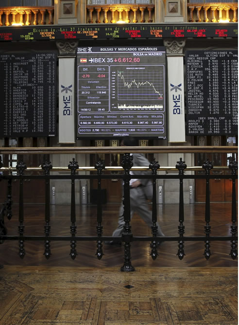 El principal indicador de la bolsa española, el IBEX 35, durante esta mañana El principal indicador de la bolsa española, el IBEX 35, durante esta mañana
