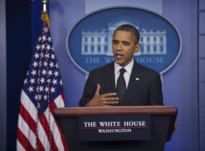 El presidente de Estados Unidos, Barack Obama, durante la rueda de prensa en la Casa Blanca El presidente de Estados Unidos, Barack Obama, durante la rueda de prensa en la Casa Blanca