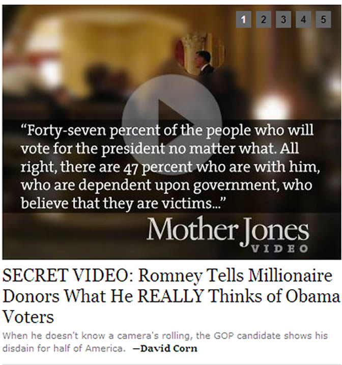 Captura de pantalla de la página web Mother Jones que ha desvelado este vídeo Captura de pantalla de la página web Mother Jones que ha desvelado este vídeo