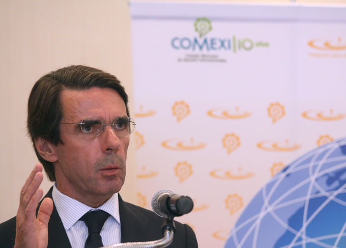 El expresidente del Gobierno español Jose María Aznar, durante una rueda de prensa en Ciudad de México El expresidente del Gobierno español Jose María Aznar, durante una rueda de prensa en Ciudad de México