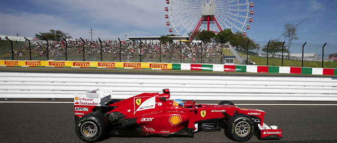 El español de Ferrari, durante la primera jornada de entrenamientos del GP de Japón. El español de Ferrari, durante la primera jornada de entrenamientos del GP de Japón.