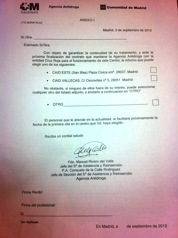 La Comunidad de Madrid cierra cuatro centros de ayuda a drogodependientes La Comunidad de Madrid cierra cuatro centros de ayuda a drogodependientes