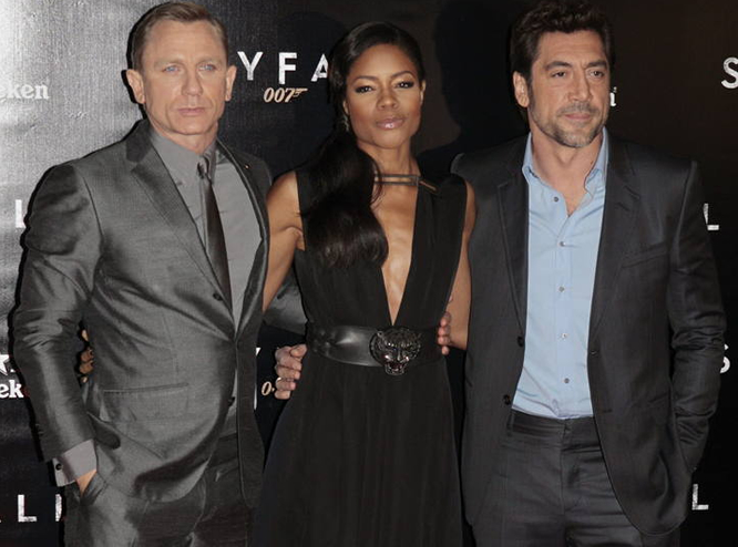Daniel Craig, Naomi Harris y Javier Bardem en Madrid Daniel Craig, Naomi Harris y Javier Bardem en Madrid