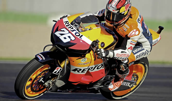 Dani Pedrosa rodando en el Circuito Ricardo Tormo Dani Pedrosa rodando en el Circuito Ricardo Tormo