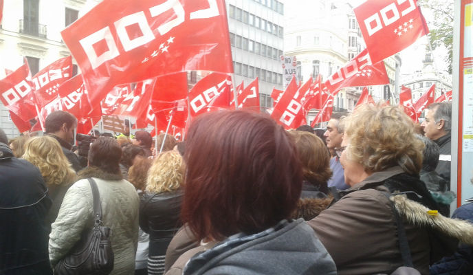 Protesta contra Eulen frente a la sede de la Consejería de Educación Protesta contra Eulen frente a la sede de la Consejería de Educación