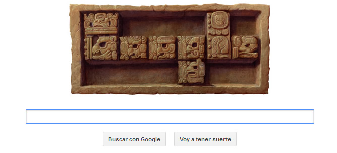 Google dedica su doodle al fin del décimo tercer Baktún de los mayas Google dedica su doodle al fin del décimo tercer Baktún de los mayas