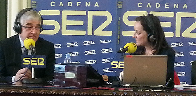 El presidente del Supremo, Gonzalo Moliner, durante la entrevista con Pepa Bueno en la sede del alto tribunal El presidente del Supremo, Gonzalo Moliner, durante la entrevista con Pepa Bueno en la sede del alto tribunal