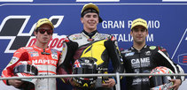 El podio de Moto2 en el G.P. de Italia con Scott Redding (1), Nico Terol (2) y Johann Zarco (3). El podio de Moto2 en el G.P. de Italia con Scott Redding (1), Nico Terol (2) y Johann Zarco (3).