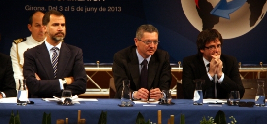 Felip de Borbó, el ministre Ruíz Gallardón i l'alcalde de Girona, Carles Puigdemont Felip de Borbó, el ministre Ruíz Gallardón i l'alcalde de Girona, Carles Puigdemont