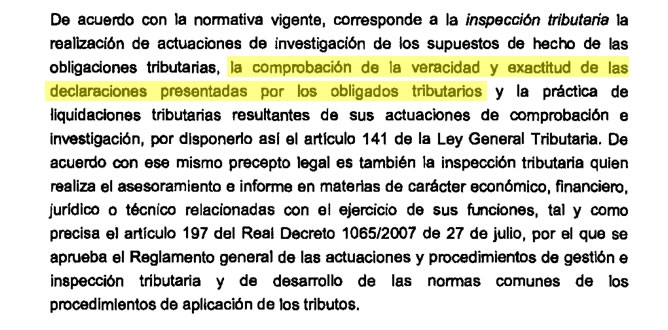 Extracto del informe de la directora de la AEAT Extracto del informe de la directora de la AEAT