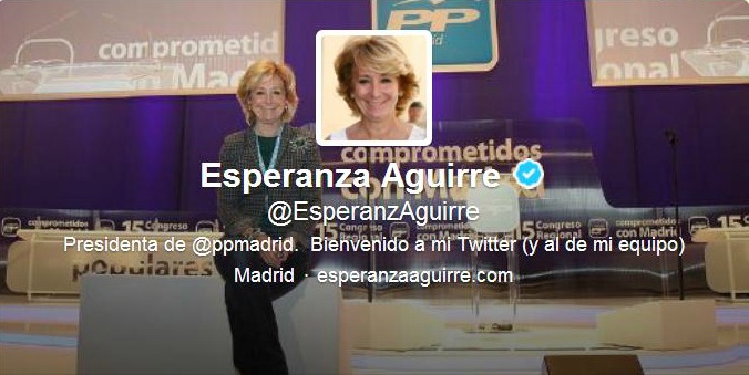 Perfil en Twitter de Esperanza Aguirre Perfil en Twitter de Esperanza Aguirre