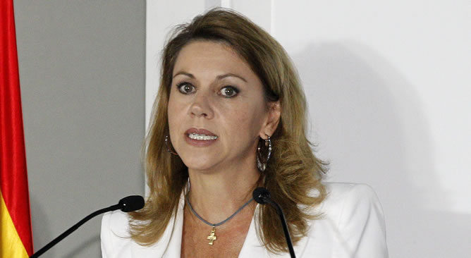 La secretaria general del PP y presidenta de Castilla-La Mancha, María Dolores de Cospedal, durante su participación en el encuentro periodístico "La Razón de...", organizado por el diario La Razón, en Madrid. La secretaria general del PP y presidenta de Castilla-La Mancha, María Dolores de Cospedal, durante su participación en el encuentro periodístico "La Razón de...", organizado por el diario La Razón, en Madrid.