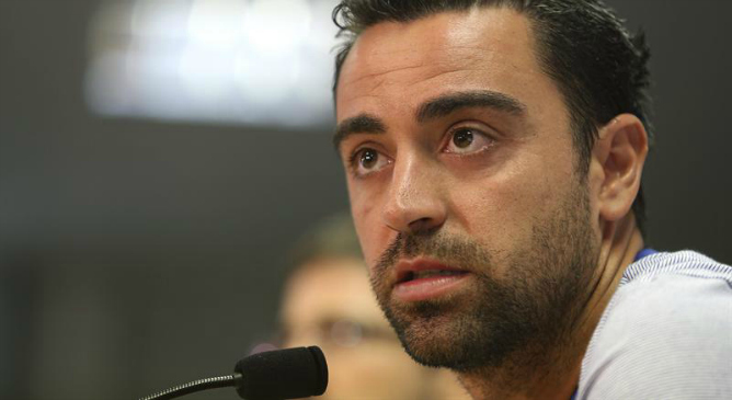 Xavi Hernández, durante una rueda de prensa Xavi Hernández, durante una rueda de prensa