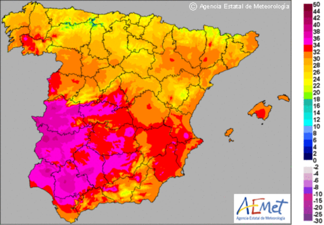 Los termómetros suben hasta los 40 grados en gran parte de España Los termómetros suben hasta los 40 grados en gran parte de España