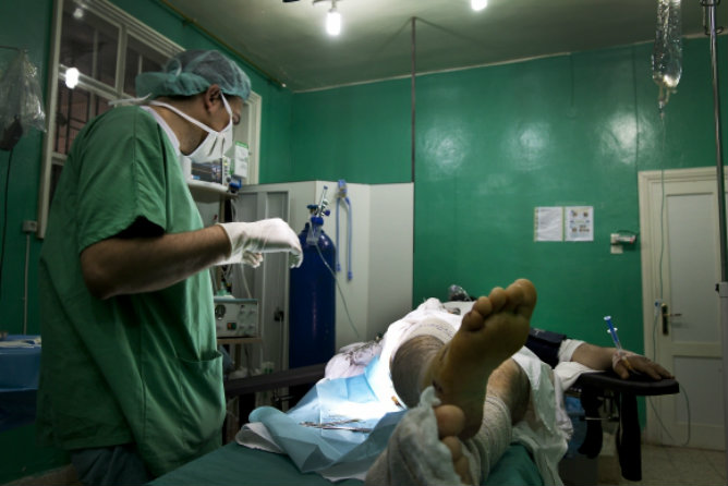 Sala de operaciones de un hospital de MSF en el norte de Siria (provincia de Aleppo). Sala de operaciones de un hospital de MSF en el norte de Siria (provincia de Aleppo).