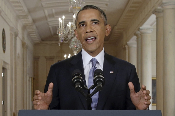 El presidente estadounidense Barack Obama se dirige a la nación en un discurso televisado en vivo desde la Casa Blanca en Washington El presidente estadounidense Barack Obama se dirige a la nación en un discurso televisado en vivo desde la Casa Blanca en Washington
