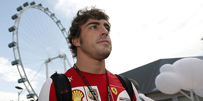 Fernando Alonso, en Singapur Fernando Alonso, en Singapur