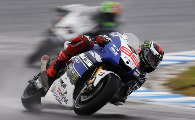 Jorge Lorenzo durante la sesión de entrenamientos en el GP de Japón. Jorge Lorenzo durante la sesión de entrenamientos en el GP de Japón.