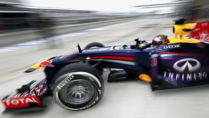 Vettel, en su Red Bull en Austin Vettel, en su Red Bull en Austin