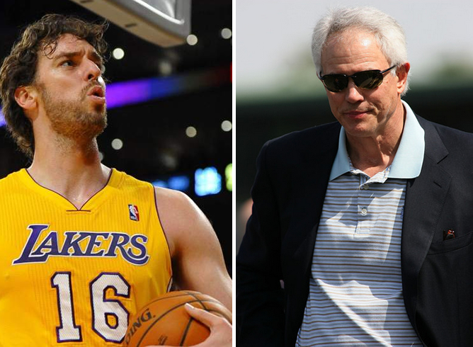 Pau Gasol y Mitch Kupchak, jugador y director ejecutivo de Lakers Pau Gasol y Mitch Kupchak, jugador y director ejecutivo de Lakers