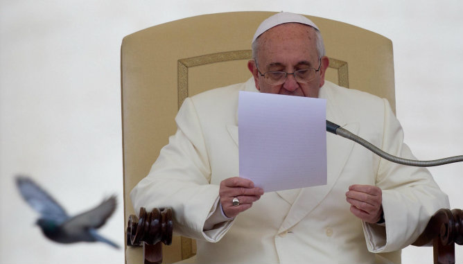 El papa Francisco durante la audiencia general de los miércoles en el Vaticano El papa Francisco durante la audiencia general de los miércoles en el Vaticano