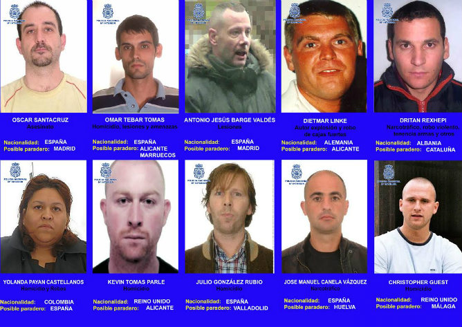 Fotografía facilitada por la Policía Nacional de los 10 criminales que podrían encontrarse en España Fotografía facilitada por la Policía Nacional de los 10 criminales que podrían encontrarse en España