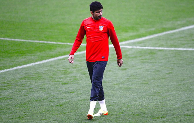 Diego Costa, durante un entrenamiento Diego Costa, durante un entrenamiento