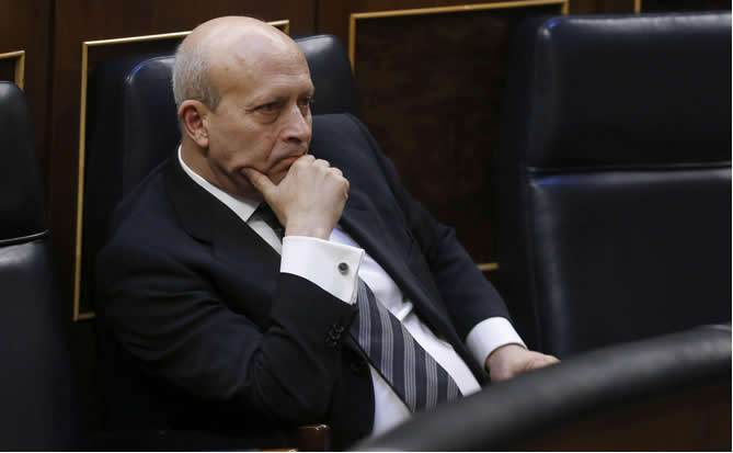 El ministro de Cultura, José Ignacio Wert, durante la sesión de control al Gobierno celebrada en el Congreso El ministro de Cultura, José Ignacio Wert, durante la sesión de control al Gobierno celebrada en el Congreso