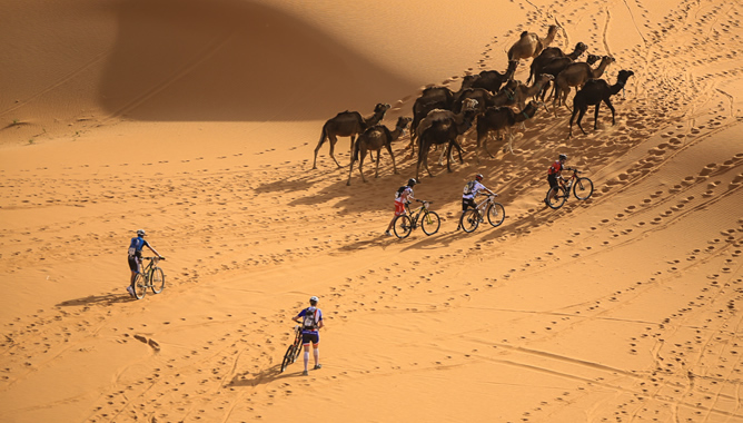 Los participantes de la Titan Desert by Garmin, durante la quinta etapa. Los participantes de la Titan Desert by Garmin, durante la quinta etapa.