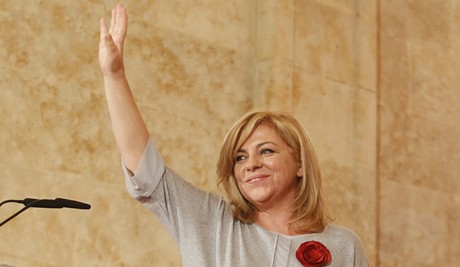 La cabeza de lista ha participado durante veinticinco minutos en un mitin junto a representantes socialistas de Salamanca y del resto de Castilla y León La cabeza de lista ha participado durante veinticinco minutos en un mitin junto a representantes socialistas de Salamanca y del resto de Castilla y León