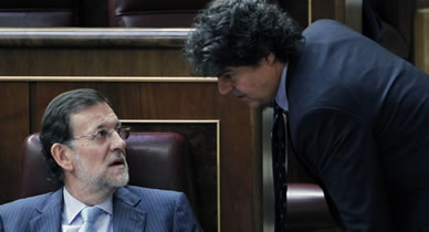 Jorge Moragas, jefe de Gabinete, junto a Rajoy en una imagen de archivo Jorge Moragas, jefe de Gabinete, junto a Rajoy en una imagen de archivo