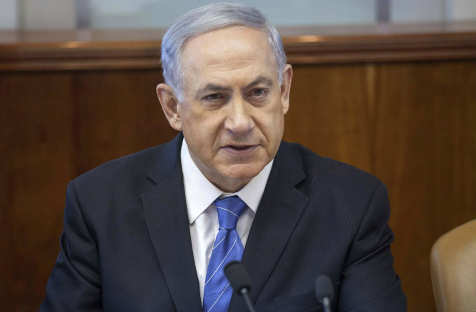 El primer ministro israelí, Benjamin Netanyahu, al término del habitual consejo de ministros de los domingos El primer ministro israelí, Benjamin Netanyahu, al término del habitual consejo de ministros de los domingos