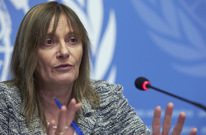 La subdirectora general de la OMS, Marie Paule Kieny, durante la rueda de prensa que ha ofrecido este martes La subdirectora general de la OMS, Marie Paule Kieny, durante la rueda de prensa que ha ofrecido este martes