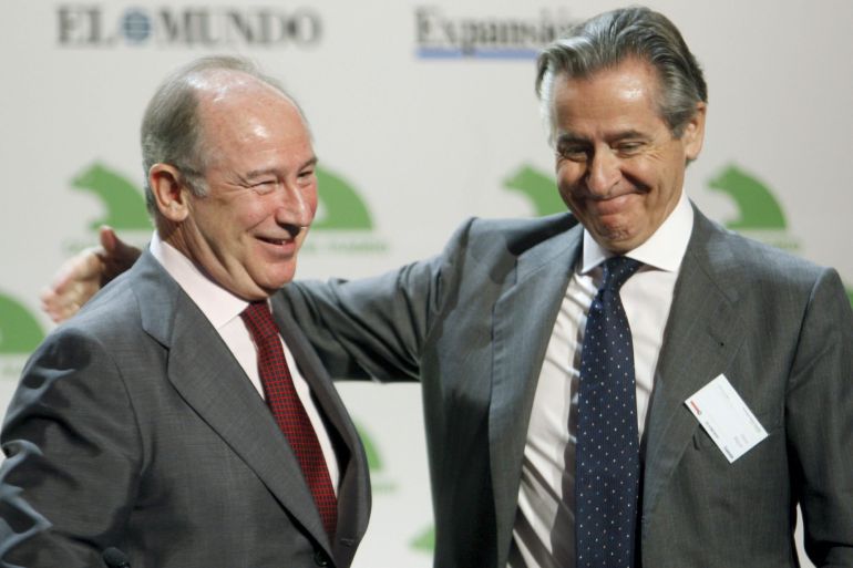 Miguel Blesa y Rodrigo Rato asisten el 8 de julio de 2008, al VIII Encuentro Financiero Internacional celebrado en Madrid. Miguel Blesa y Rodrigo Rato asisten el 8 de julio de 2008, al VIII Encuentro Financiero Internacional celebrado en Madrid.