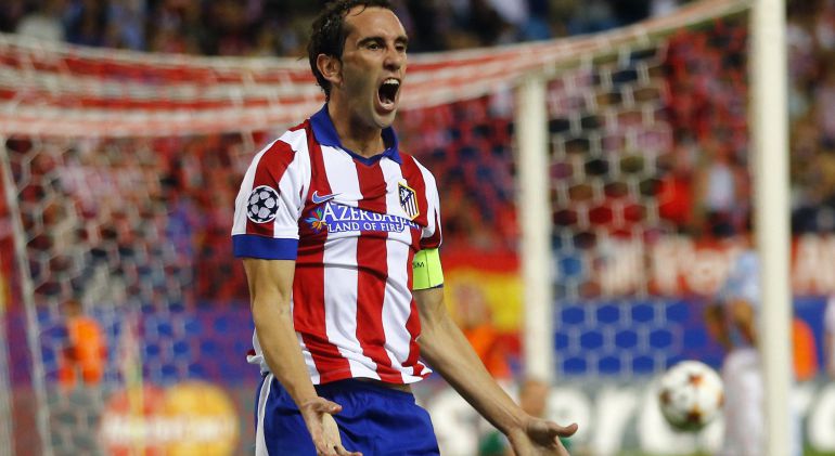 El defensa uruguayo del Atlético celebra un gol El defensa uruguayo del Atlético celebra un gol