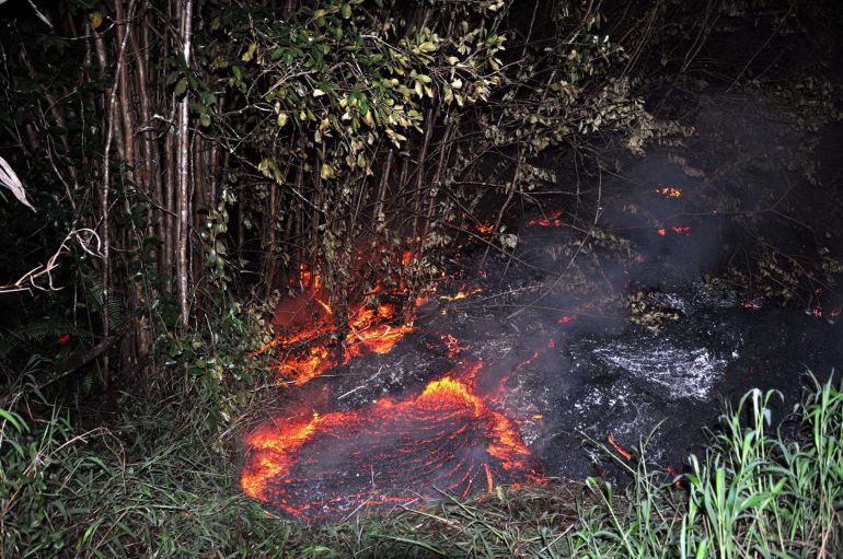 Un río de lava amenaza con destruir la población de Pahoa Un río de lava amenaza con destruir la población de Pahoa