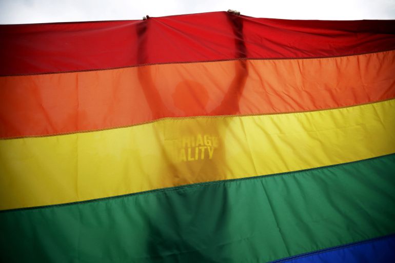 Un manifestante durante un acto en apoyo del matrimonio homosexual organizado en 2013 en Filadelfia Un manifestante durante un acto en apoyo del matrimonio homosexual organizado en 2013 en Filadelfia